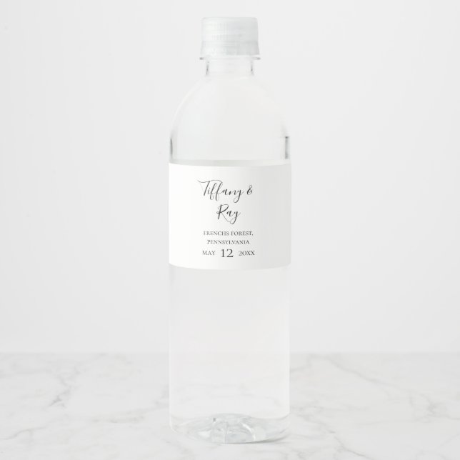 Simple Elegant Water Bottle Label (Front)