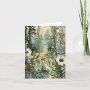 Simple Elegant Watercolor Floral Blank Note Card
