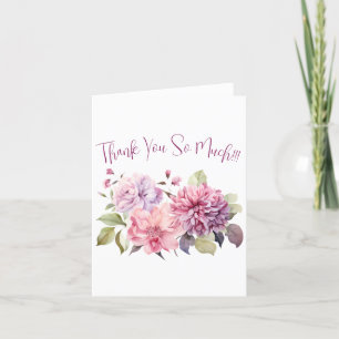 Simple Elegant Watercolor Floral  Thank You Card