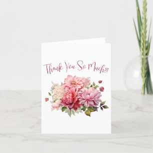 Simple Elegant Watercolor Floral Thank You Card