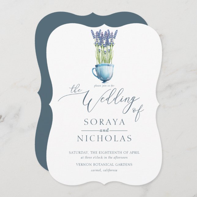 Simple Elegant Watercolor Floral Wedding Invitation (Front/Back)