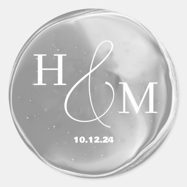 Simple Elegant Wax Seal Monogrammed Wedding (Front)