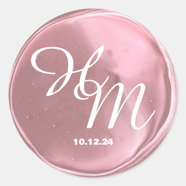 Simple Elegant Wax Seal Monogrammed Wedding (Front)