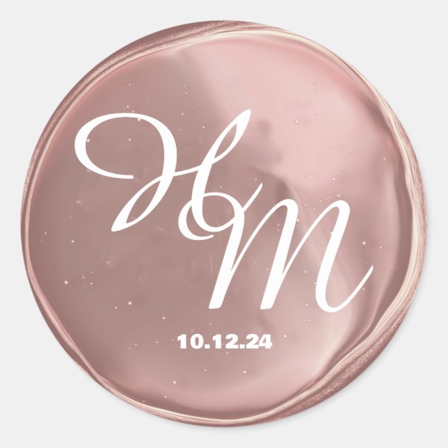 Simple Elegant Wax Seal Monogrammed Wedding (Front)