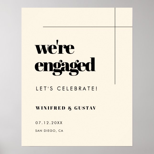 Simple elegant We are engaged Engagement party Poster (Front)