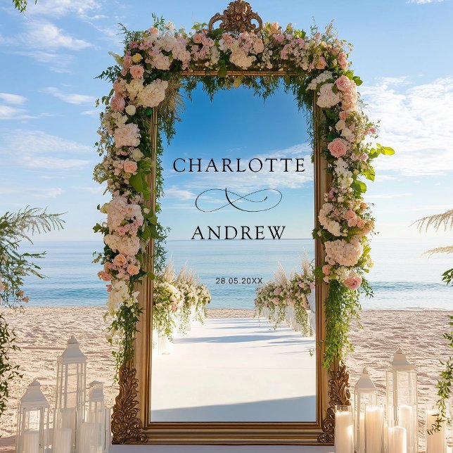 Simple, Elegant, Wedding (Customer specific, elegant, wedding, window cling with your names and date.)