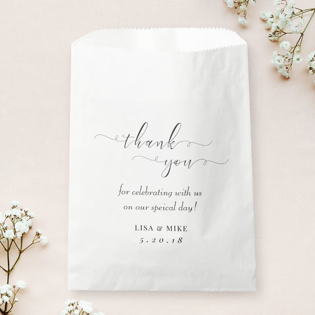 Simple Elegant Wedding Bridal Shower Thank You Favour Bag (Creator Uploaded)