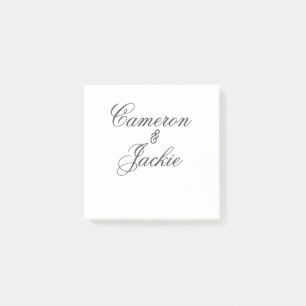 Simple elegant wedding couple name stylish calligr post-it notes