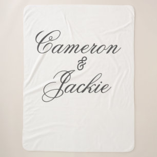 Simple elegant wedding couple name stylish calligr sherpa blanket