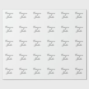 Simple elegant wedding couple name stylish calligr wrapping paper