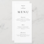 Simple Elegant Wedding/Event Menu<br><div class="desc">Simple Elegant Wedding/Event Menu to stand out and bring the smaller details to life</div>