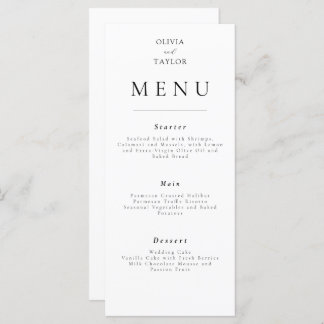 Simple Elegant Wedding/Event Menu