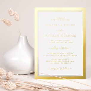 Simple Elegant Wedding Foil Invitation