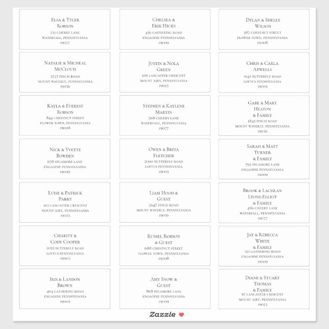 Simple Elegant Wedding Guest Address Labels (Creator Uploaded)