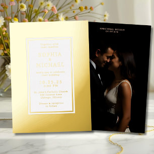 Simple Elegant Wedding Invitation Photo Template 