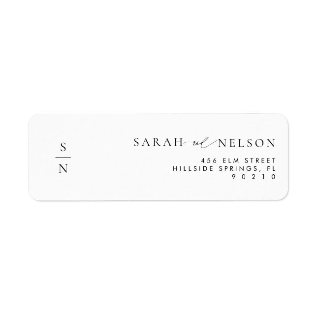 Simple Elegant Wedding Invitation Return Address Label (Front)
