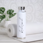 Simple Elegant Wedding Modern Bridesmaid Water Bottle<br><div class="desc">Modern black and white wedding water bottle featuring a simple and minimalist design with "bridemaid" in an elegant script along with her name at the bottom.  A cute bridesmaid gift idea.</div>