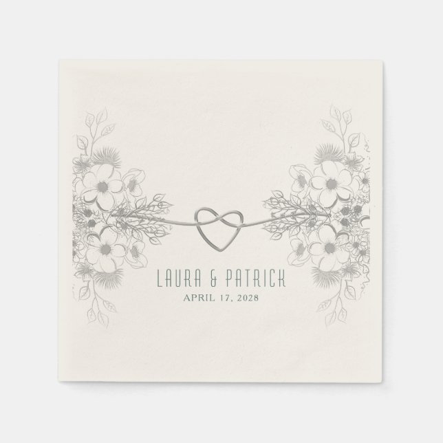 Simple Elegant Wedding Napkins (Front)