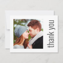 Simple Elegant Wedding Photo Thank You Note
