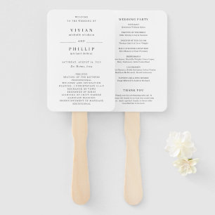 Simple Elegant Wedding Program Hand Fan
