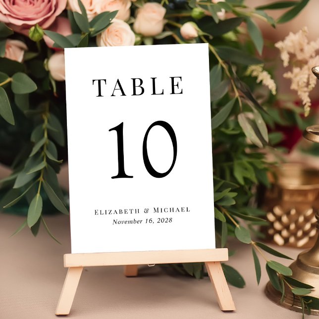 Simple Elegant Wedding Reception Table Number (Creator Uploaded)