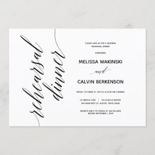 Simple Elegant Wedding Rehearsal Dinner card