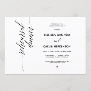 Simple Elegant Wedding Rehearsal Dinner card