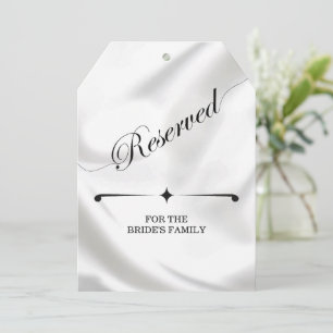 Simple Elegant Wedding Reserved Seat Large Tag