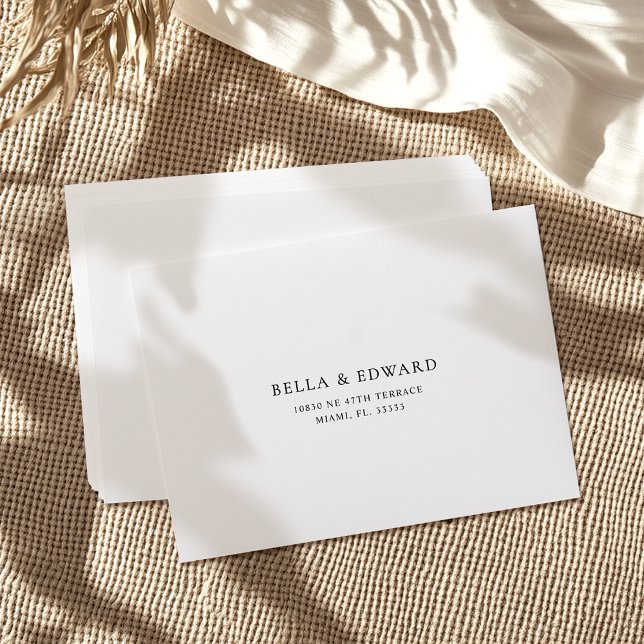 Simple Elegant Wedding Return Address RSVP Envelope (Creator Uploaded)