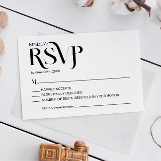 Simple Elegant Wedding RSVP Card