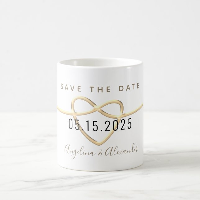 Simple Elegant Wedding Save The Date Coffee Mug (Center)