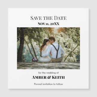 Simple Elegant Wedding Save The Date White Back