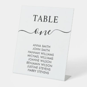 Simple Elegant Wedding Seating Chart Table Number Pedestal Sign