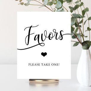 Simple Elegant Wedding Shower FAVORS Sign
