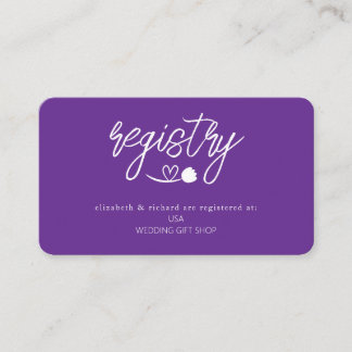 Simple Elegant Wedding Shower Gift Registry Enclosure Card
