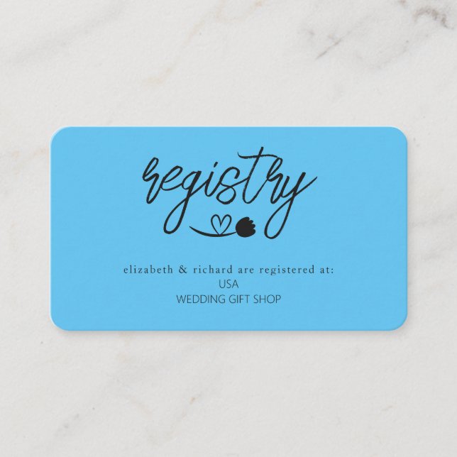 Simple Elegant Wedding Shower Gift Registry Enclosure Card (Front)