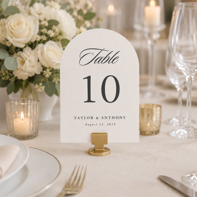 Simple Elegant Wedding Table Number Card (Creator Uploaded)