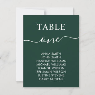 Simple Elegant Wedding Table Number Seating Chart