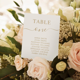 Simple Elegant Wedding Table Number Seating Chart