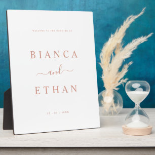 Simple Elegant Wedding Tabletop Welcome Sign Plaque