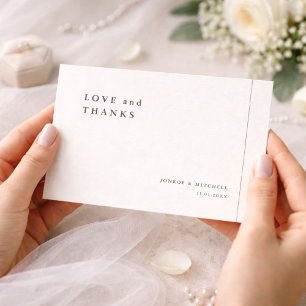 Simple Elegant Wedding Thank You Card With Note