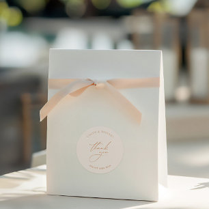 Simple Elegant Wedding Thank You Favour Classic Round Sticker