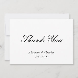 Simple Elegant Wedding Thank You Message Back Card