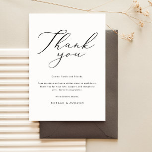 Simple Elegant Wedding Thank You Place Card