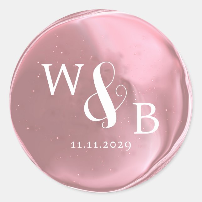 Simple Elegant Wedding Wax Seal Monogrammed (Front)