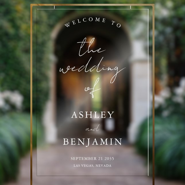 Simple Elegant Wedding Welcome Transparent Acrylic Sign (Creator Uploaded)