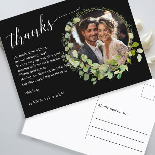 Simple, elegant, weddings "Thanks" 1 Photo Postcard