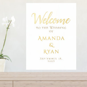Simple Elegant Welcome Script Wedding Gold Foil Prints
