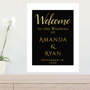 Simple Elegant Welcome Script Wedding Gold Foil Prints