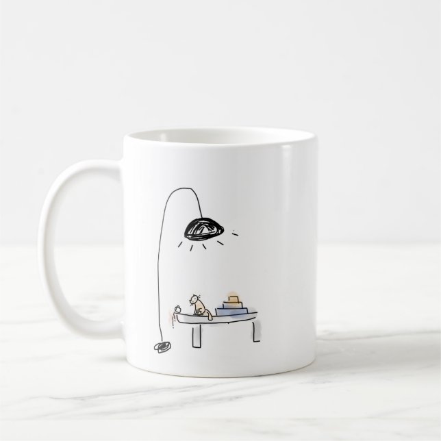 Simple Elegant Whimsy Charming Cute Cat Customise  Coffee Mug (Left)